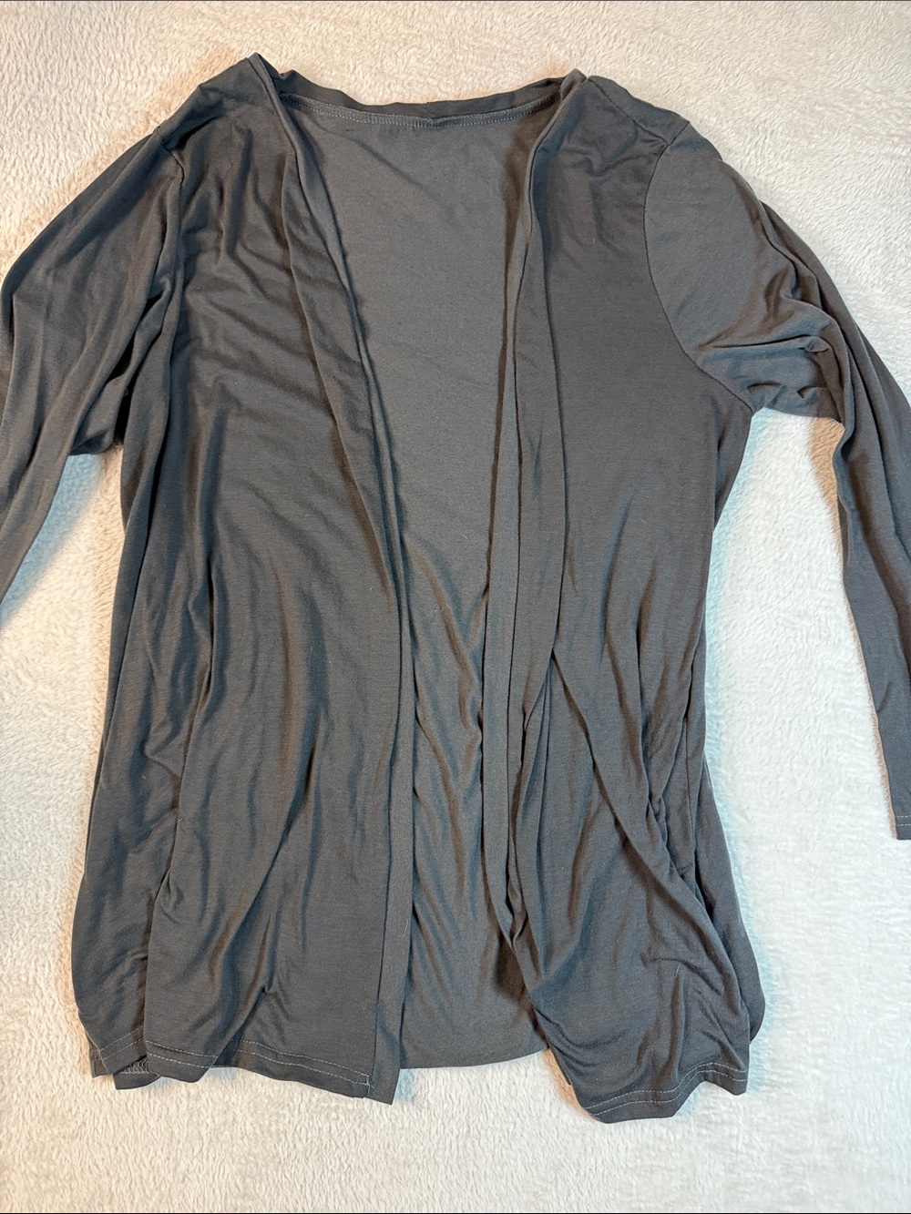 Lightweight Women's Open-Front Cardigan - Charcoal Gray